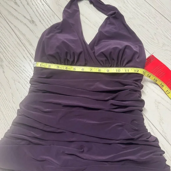 Magicsuit Purple Halter One-Piece Swimdress - Picture 7 of 15